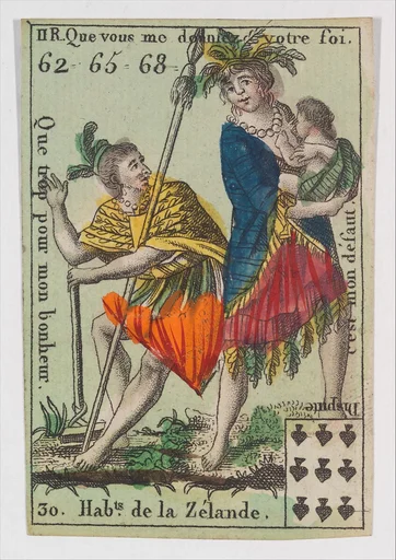Hab.ts de la Zelande, from the playing cards (for quartets) "Costumes des Peuples Étrangers"