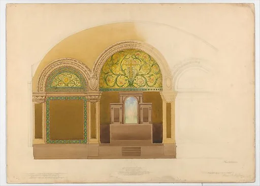 Design for the altar wall from Saint John's Reformed Church, Allentown, Pennsylvania