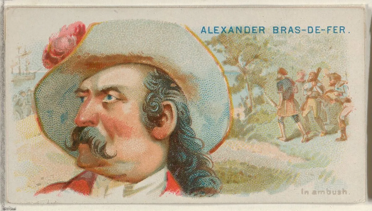 Alexander Bras-de-Fer, In Ambush, from the Pirates of the Spanish Main series (N19) for Allen & Ginter Cigarettes — George S. Harris & Sons|Allen & Ginter