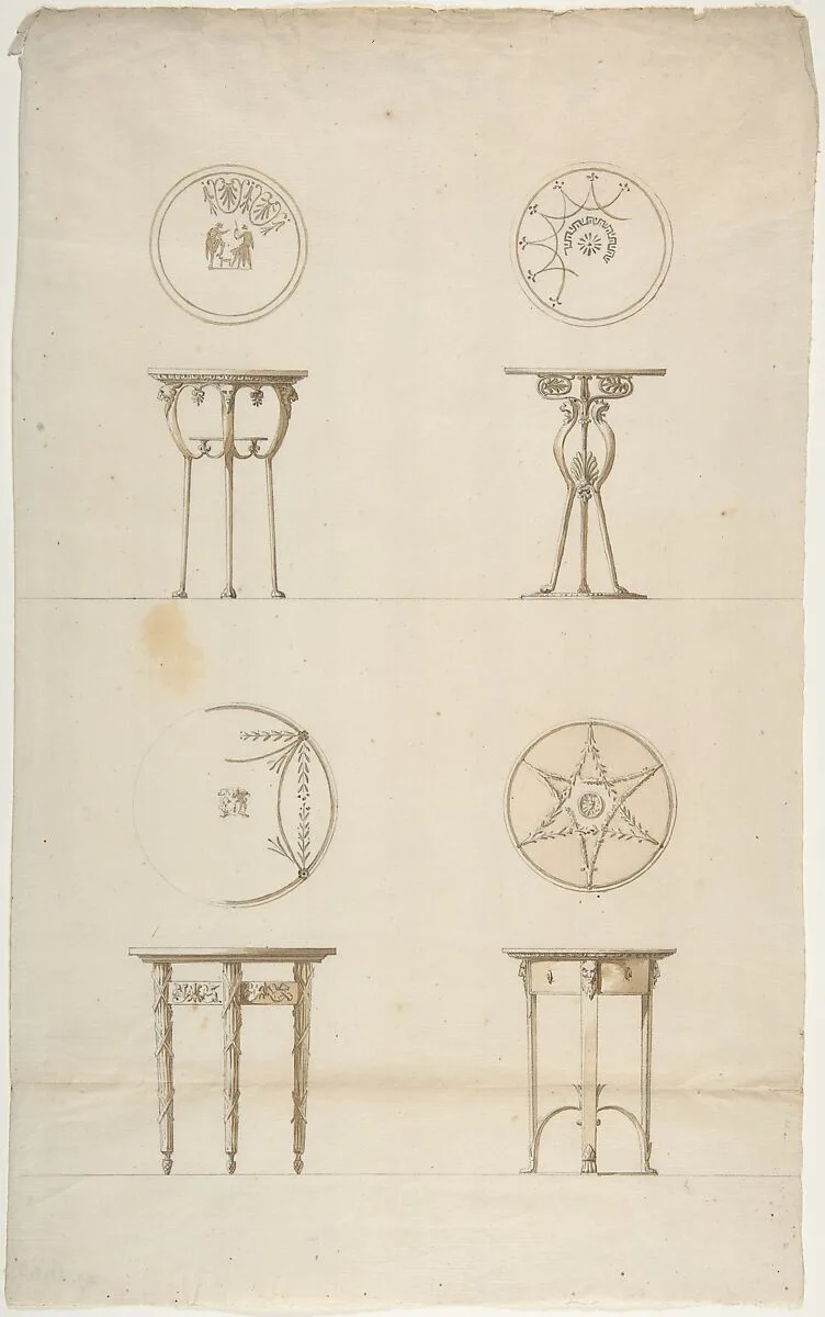 Designs for Four Decorated Tables. — Antonio Asprucci