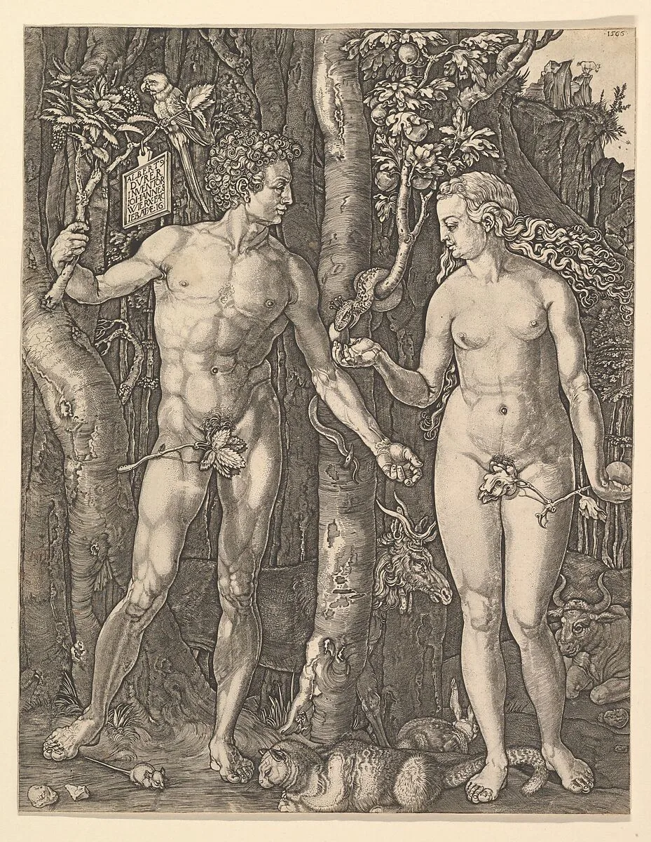 Adam and Eve — Jan (Johannes) Wierix|Albrecht Dürer