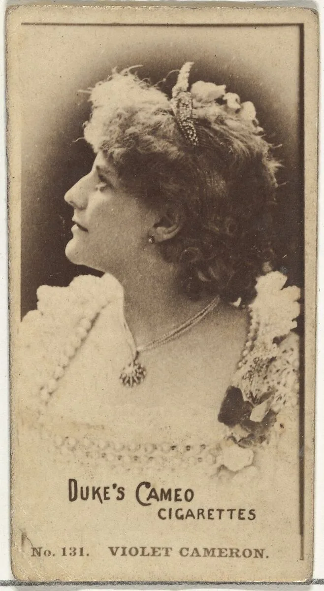 Card Number 131, Violet Cameron, from the Actors and Actresses series (N145-4) issued by Duke Sons & Co. to promote Cameo Cigarettes — W. Duke, Sons & Co.
