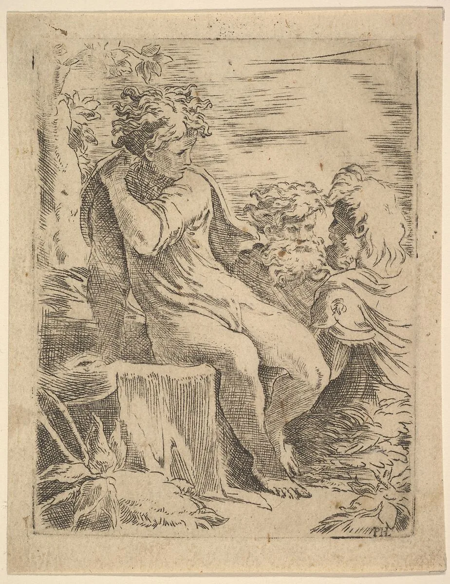 Youth with two old Men — Anonymous, Italian, 16th century|Parmigianino (Girolamo Francesco Maria Mazzola)