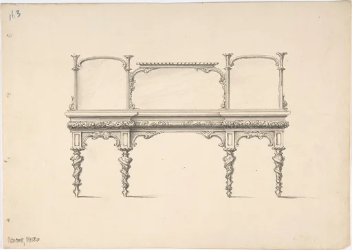 Design for a Sideboard with Mirrors and Turned Legs