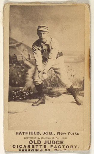 Gil Hatfield, 3rd Base, New York, from the Old Judge series (N172) for Old Judge Cigarettes