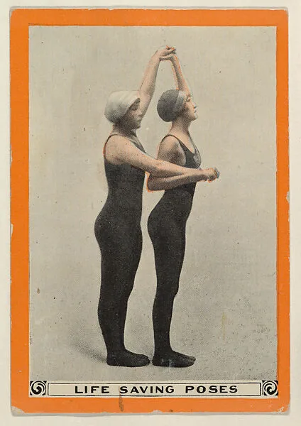 Life Saving Poses, No. 99, How to Approach a Drowning Person, from the Champion Women Swimmers series (T221), issued by Pan Handle Scrap — Pan Handle Scrap Company