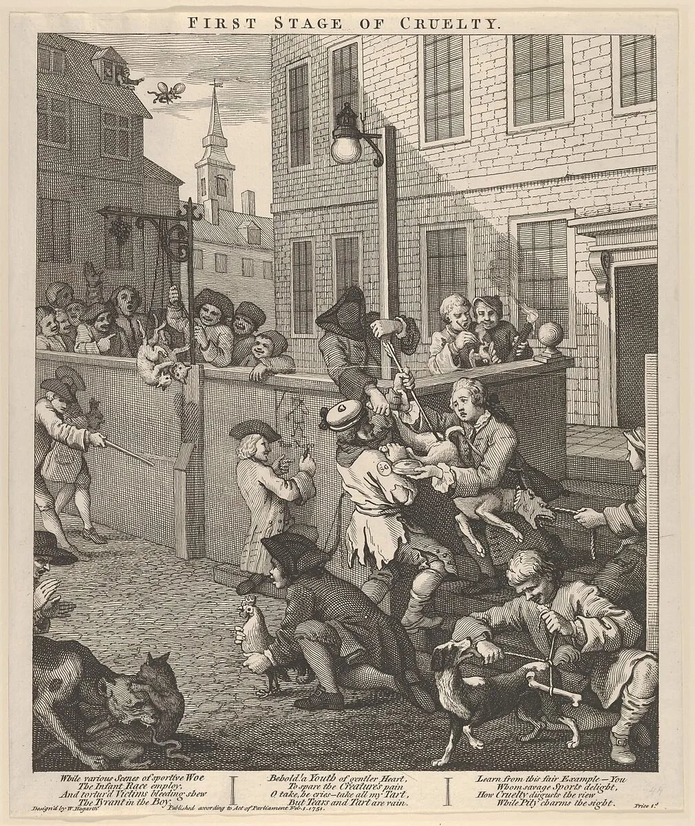The First Stage of Cruelty (The Four Stages of Cruelty) — William Hogarth