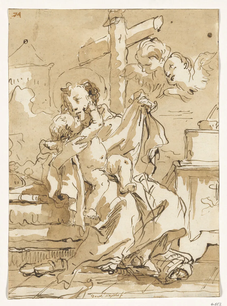 Saint Anthony of Padua with the Christ Child, in an Interior — Giovanni Domenico Tiepolo