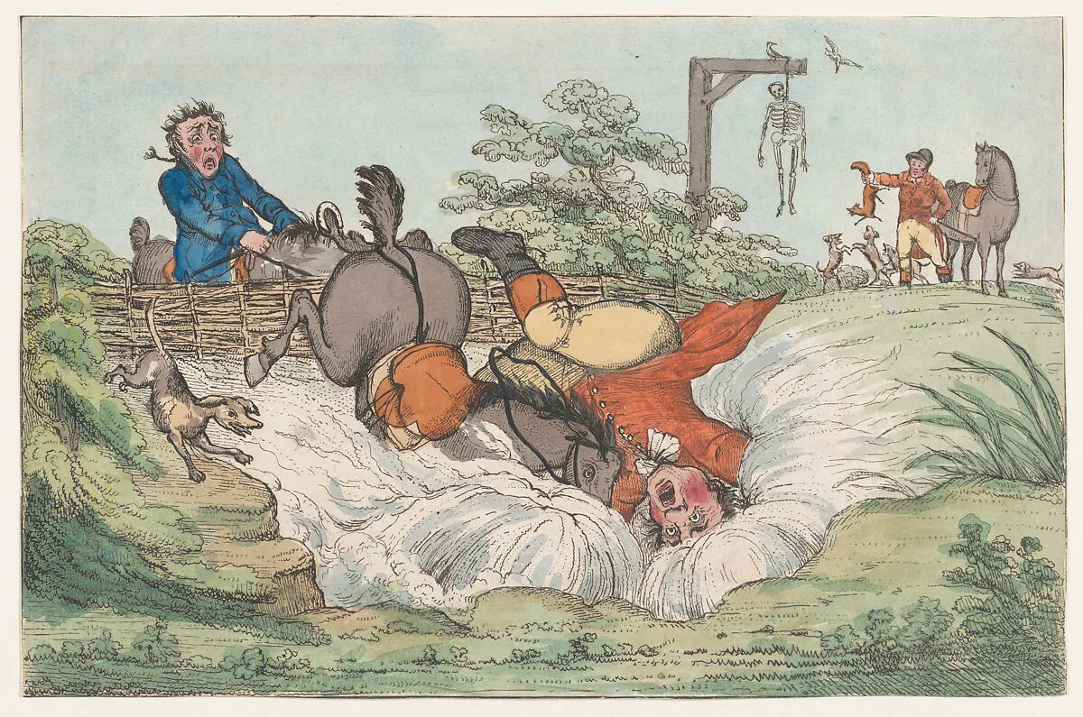 A Rider Falls into Water — Henry William Bunbury