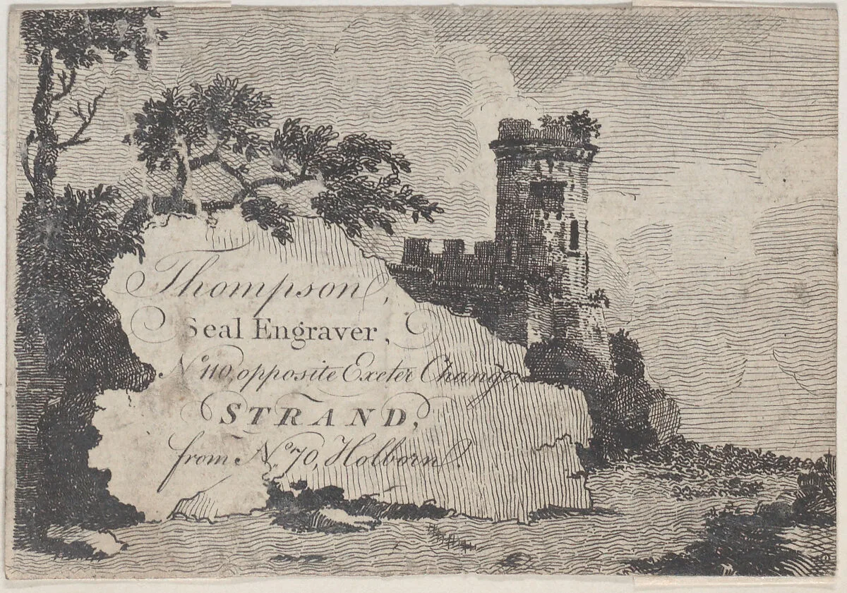 Trade Card for Thompson, Seal Engraver — Anonymous, British, 19th century