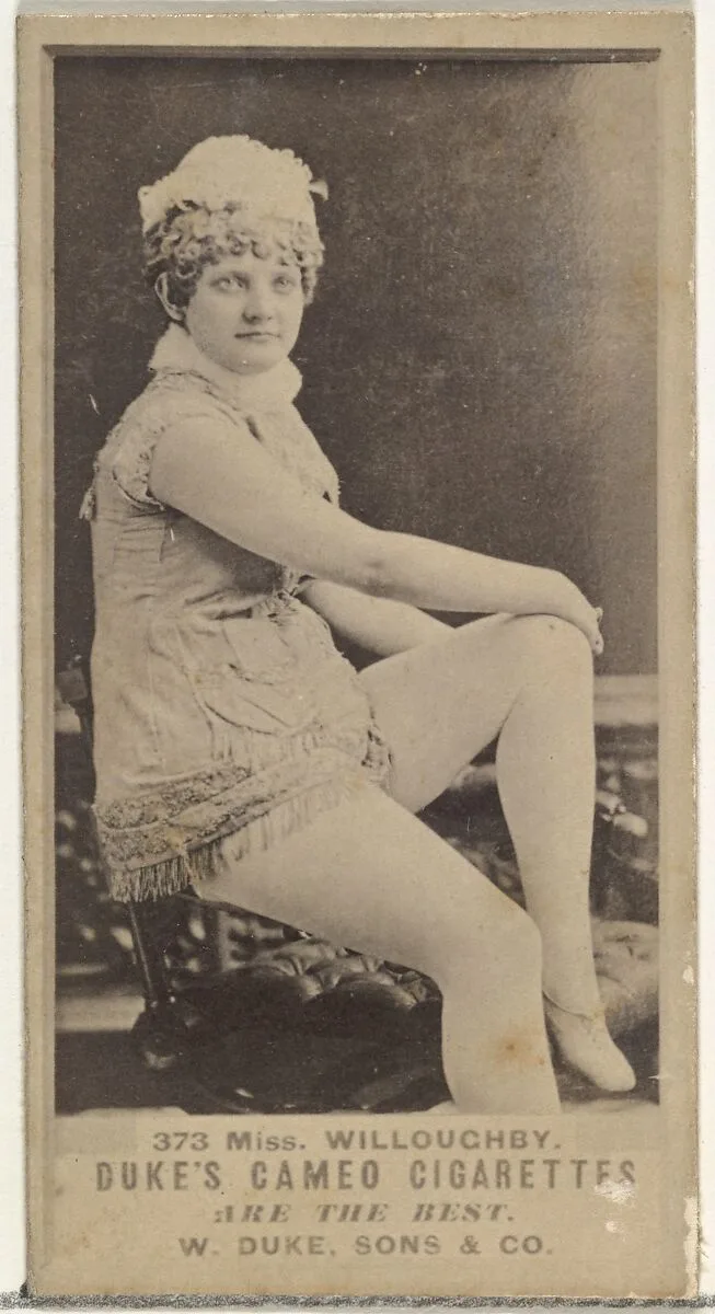 Card Number 373, Miss Willoughby, from the Actors and Actresses series (N145-5) issued by Duke Sons & Co. to promote Cameo Cigarettes — W. Duke, Sons & Co.