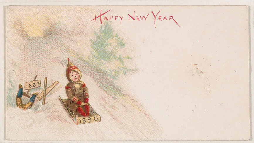 Happy New Year, from the New Years 1890 series (N227) issued by Kinney Bros. — Kinney Brothers Tobacco Company