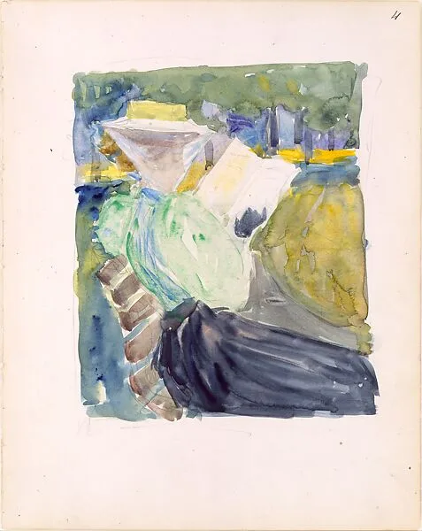 Large Boston Public Garden Sketchbook: A woman reading in the park — Maurice Brazil Prendergast
