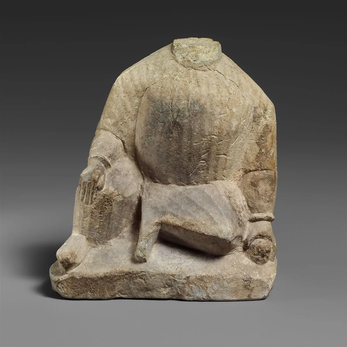 Limestone statuette of a temple boy — Unknown