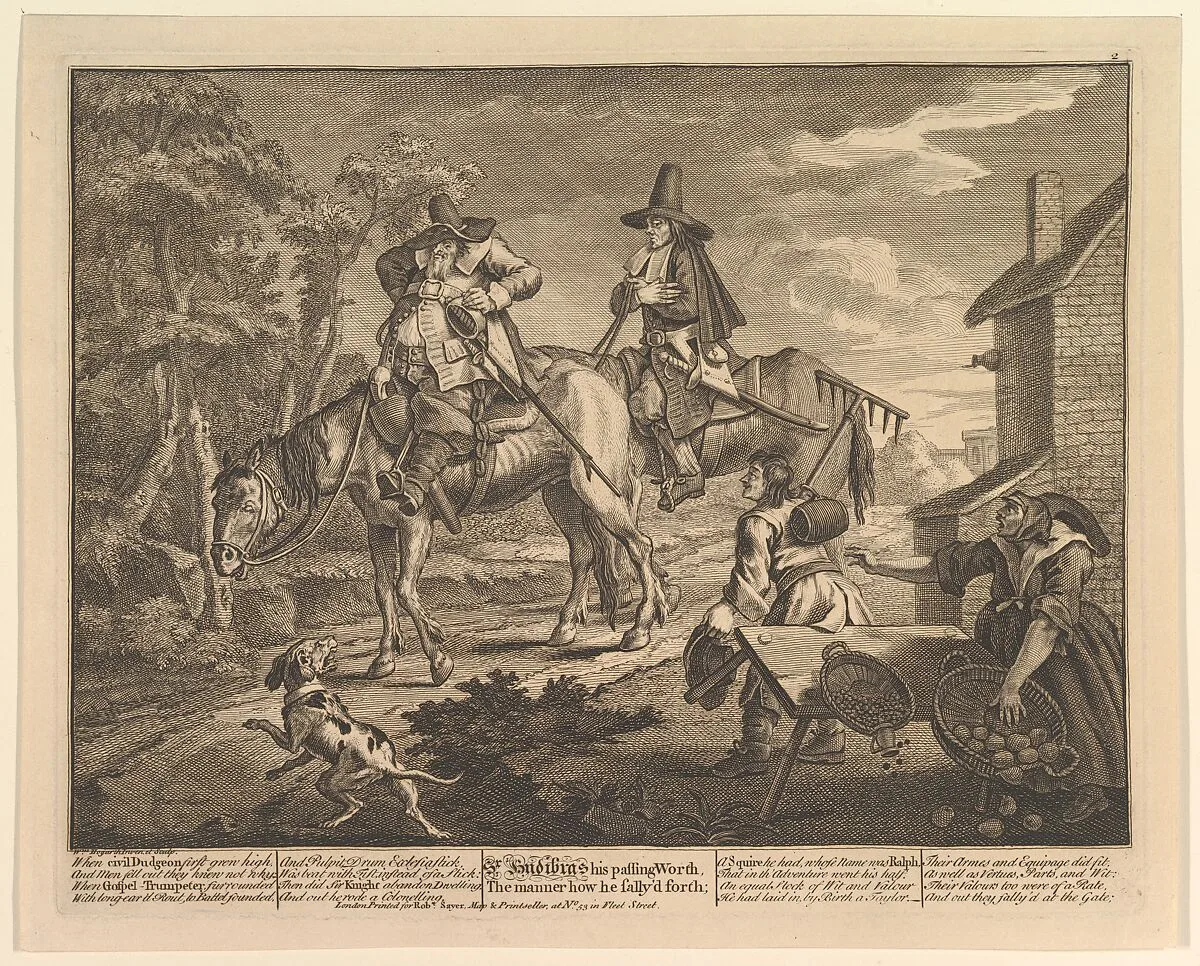 Sr. Hudibras, His Passing Worth, The Manner How He Sally'd Forth" (Twelve Large Illustrations for Samuel Butler's Hudibras, Plate 2) — William Hogarth|Samuel Butler|Robert Sayer