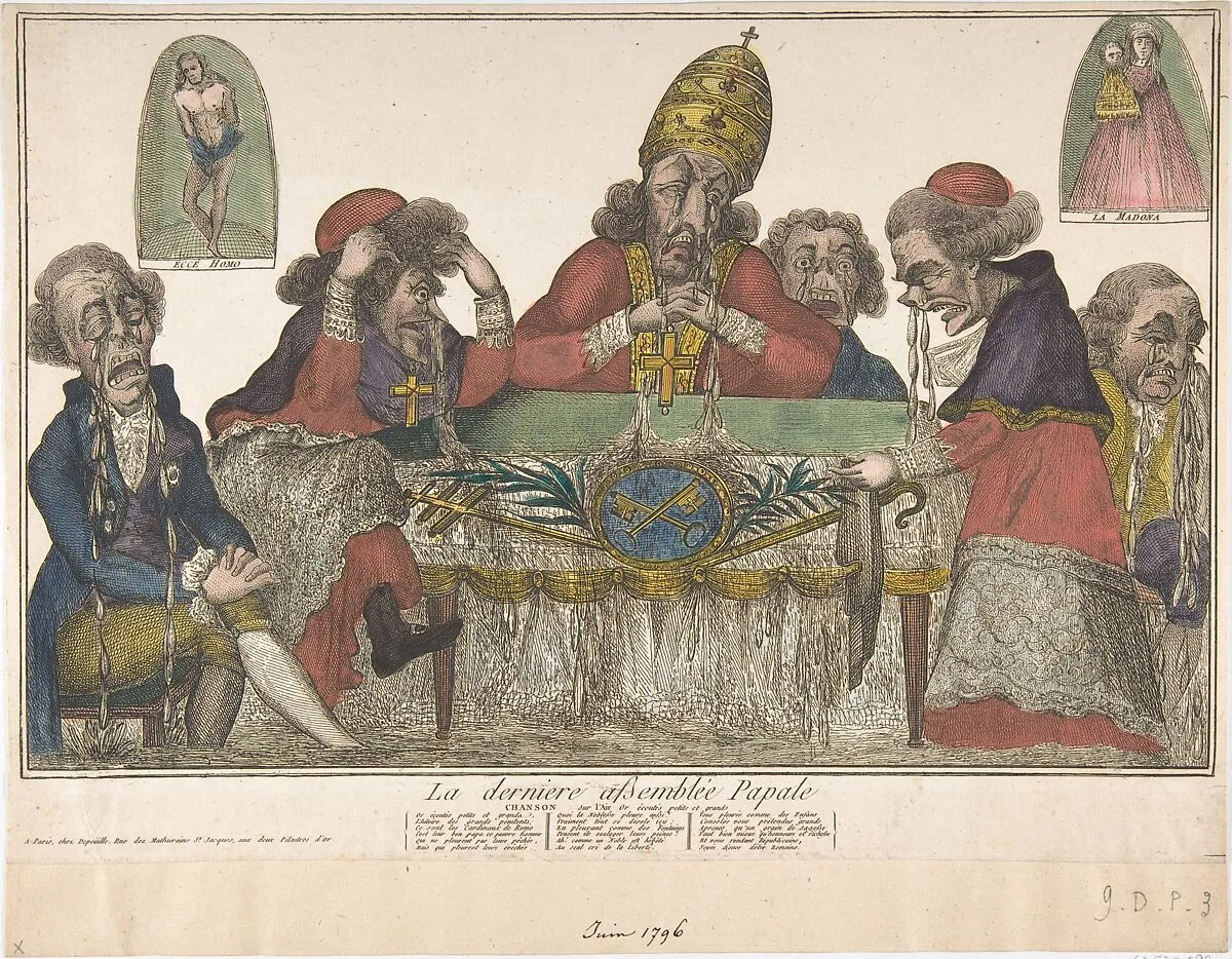 The Last Papal Assembly (La dernière assemblée papale) — François Jules Gabriel Depeuille|Anonymous, French, 18th century