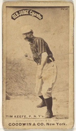 Timothy John "Tim" Keefe, Pitcher, New York, from the Old Judge series (N172) for Old Judge Cigarettes