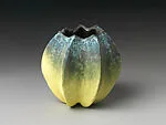 日本 勝間田千恵子 (1950年生) 黄青色花瓶 (1996年)|Yellow and Blue Vase — Katsumata Chieko