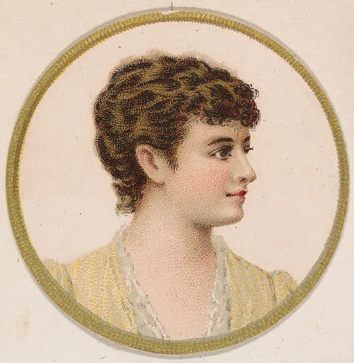 Portrait of woman, from the Novelties series (N228, Type 2) issued by Kinney Bros. — Kinney Brothers Tobacco Company