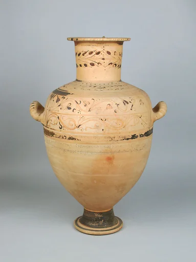 Terracotta Hadra hydria (water jar)
