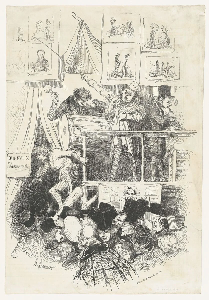Sideshow of "Le charivari" (Parade du charivari) — Honoré Daumier|Caboche et Cie