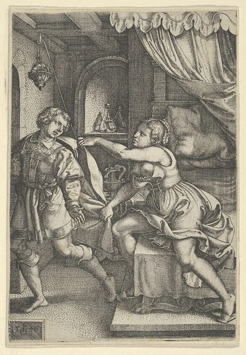 Joseph and Potiphar's Wife, from "The Story of Joseph" — Georg Pencz