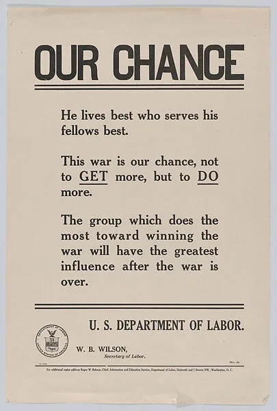 Our chance — United States Department of Labor