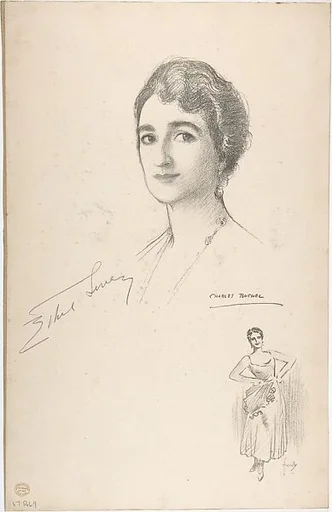 Portrait Head of the actress Ethel Levery, also shown full-length in costume