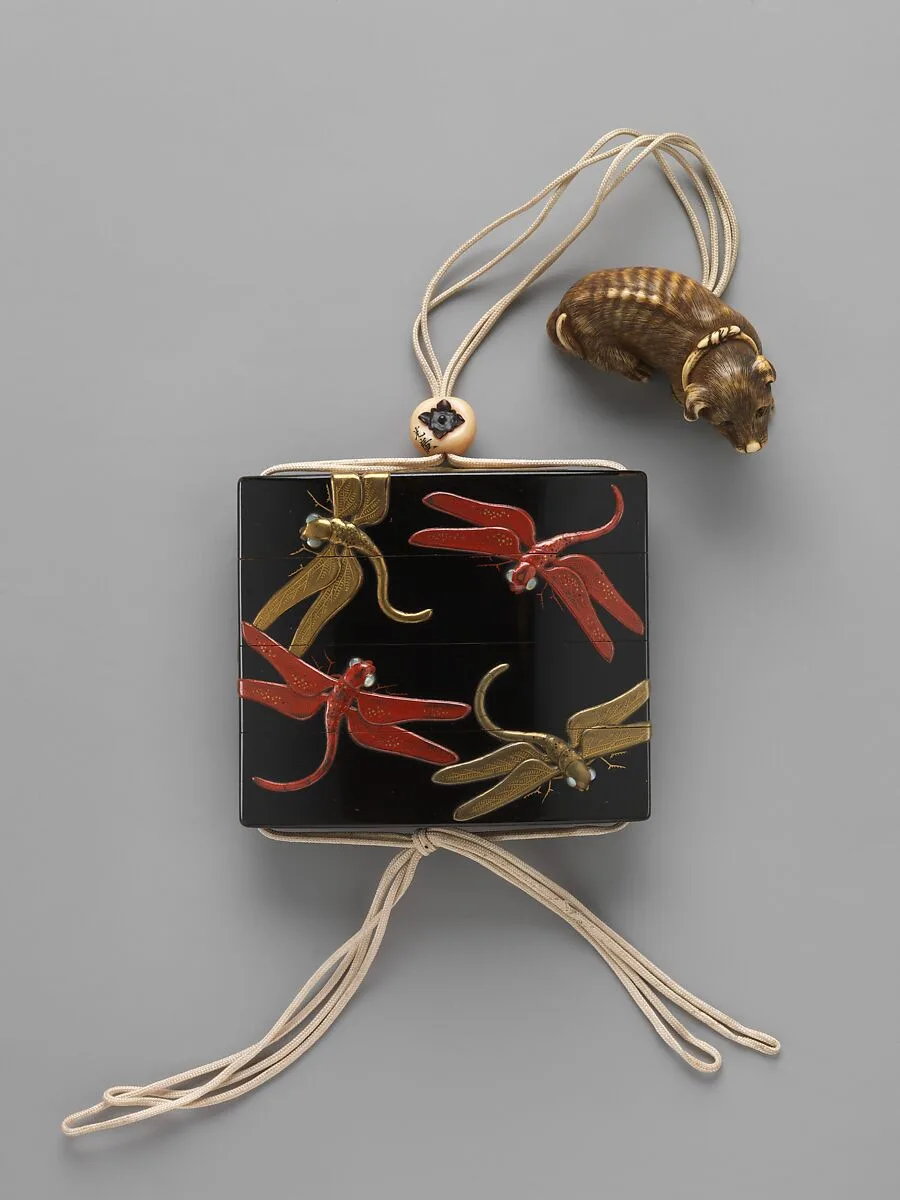 蜻蛉蒔絵印籠|Inrō with Dragonflies — Kōami Nagataka