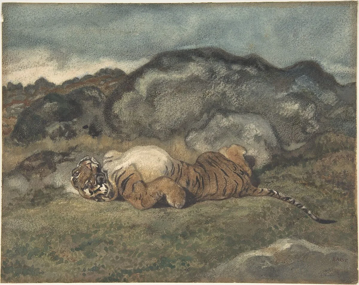 Tiger Rolling on Its Back — Antoine-Louis Barye