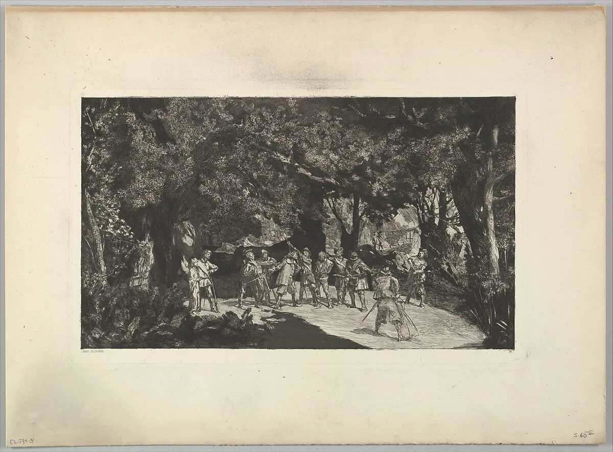 Simplicius unter den Soldaten, from the series Intermezzi — Max Klinger