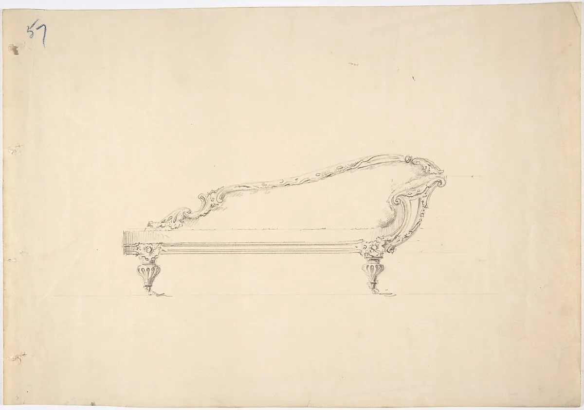 Design for a One-armed Sofa — Anonymous, British, 19th century