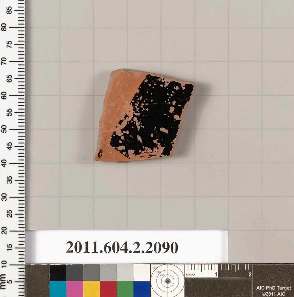 Terracotta fragment of a pot; unglazed on the inside — Unknown