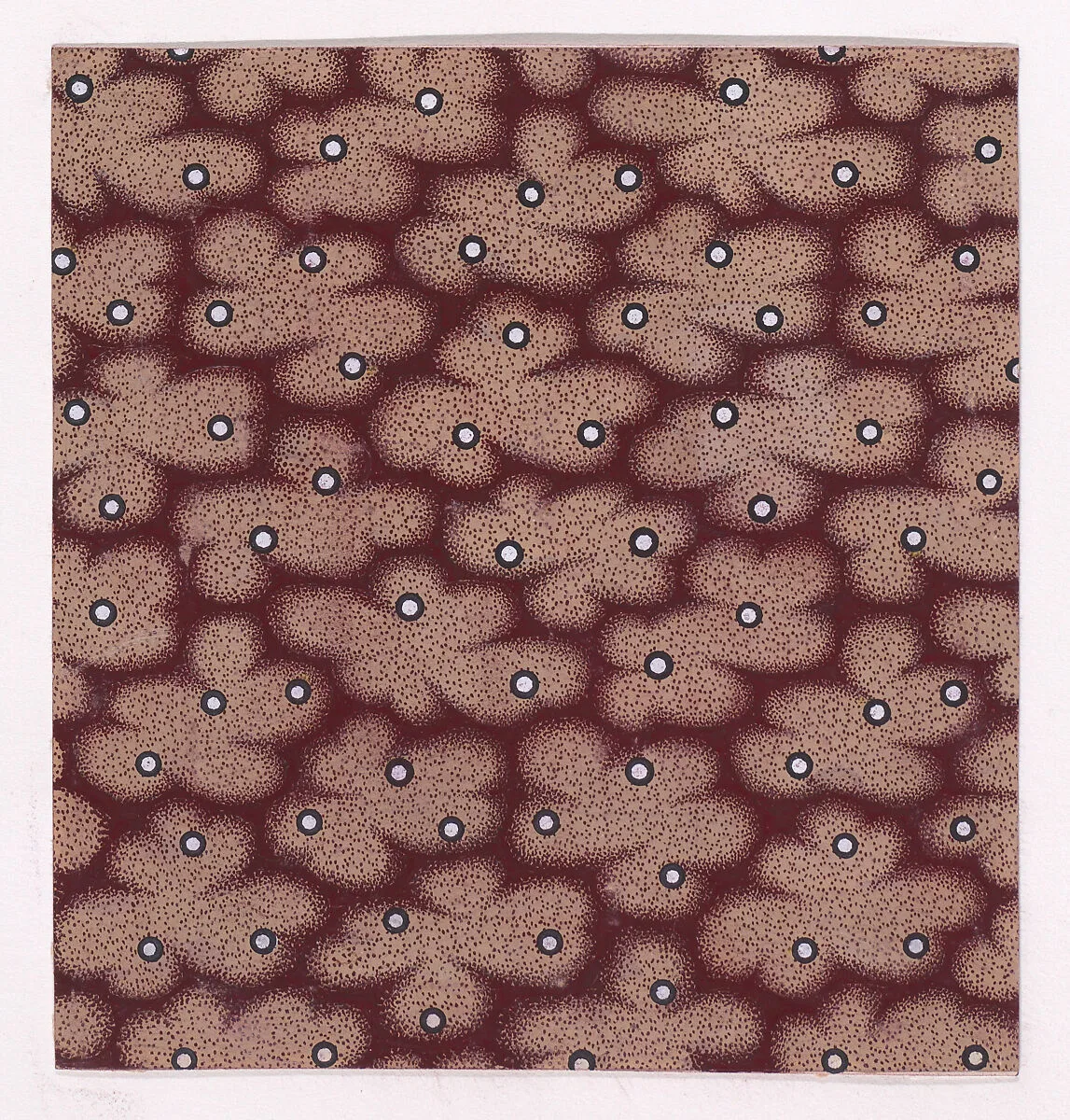 Textile Design with Cloud-Like Figures and Pearls — Anonymous, Alsatian, 19th century