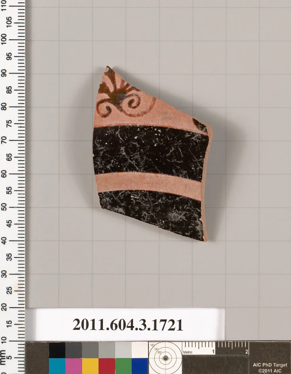 Terracotta fragment of a kylix: Lip cup (drinking cup) — Unknown