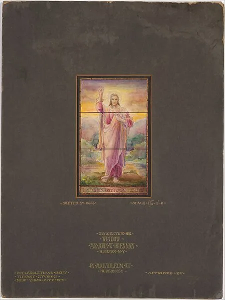 Suggestion for Window, “I Am the Resurrection and the Life” — Tiffany Studios|Louis C. Tiffany