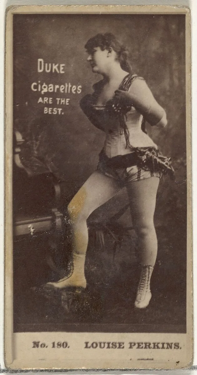 Card Number 180, Louise Perkins, from the Actors and Actresses series (N145-6) issued by Duke Sons & Co. to promote Duke Cigarettes — W. Duke, Sons & Co.