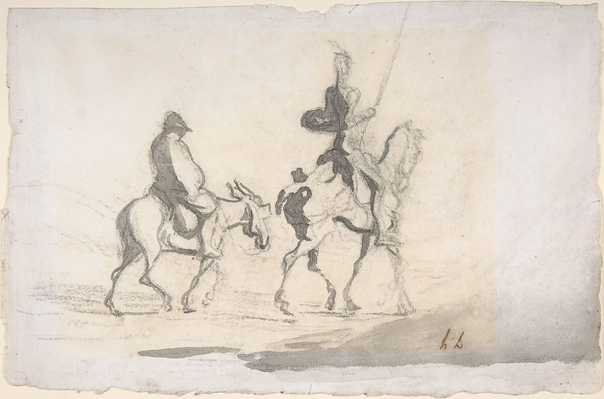 Don Quixote and Sancho Panza — Honoré Daumier