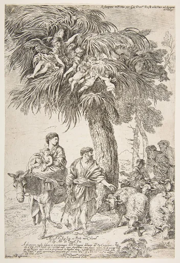 The Holy Family on their flight into Egypt