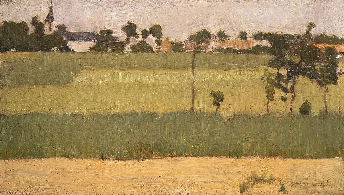 The Outskirts of a Village — Edmond-François Aman-Jean