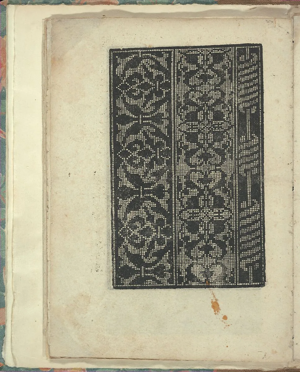 Opera Nova Universali intitulata Corona di racammi, page 16 (verso) — Giovanni Andrea Vavassore