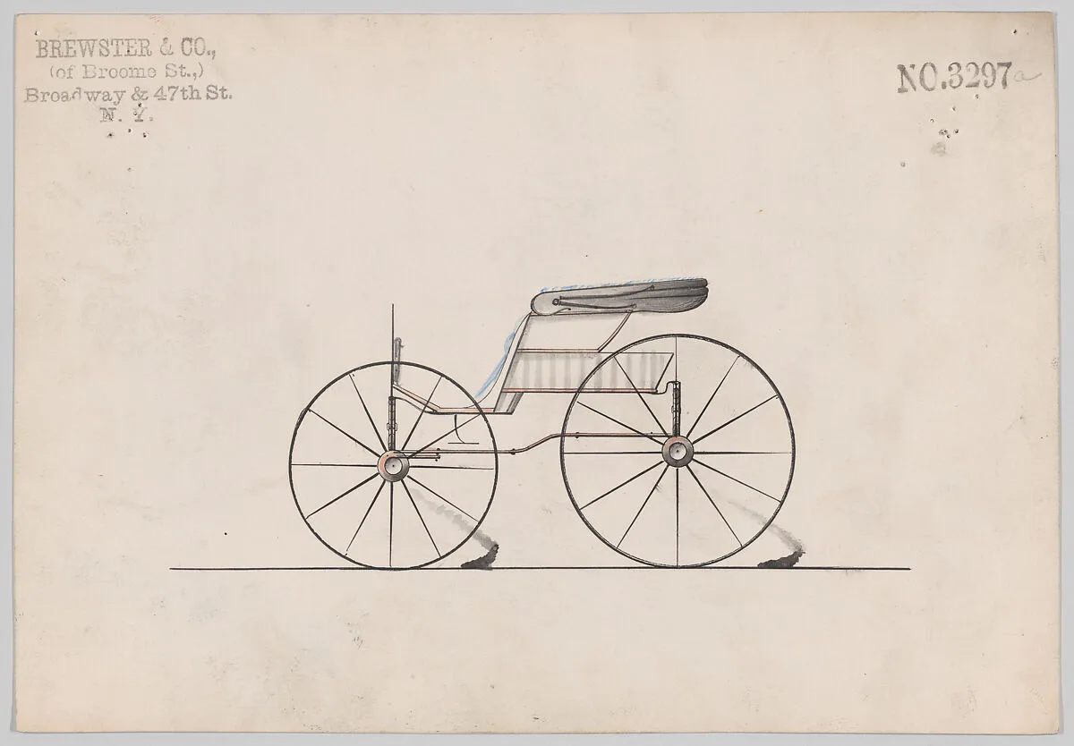 Design for Pony Phaeton, no. 3297a — Brewster & Co.