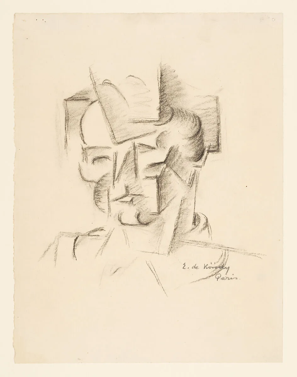 Cubist Study of a Head — Elemér de Kóródy