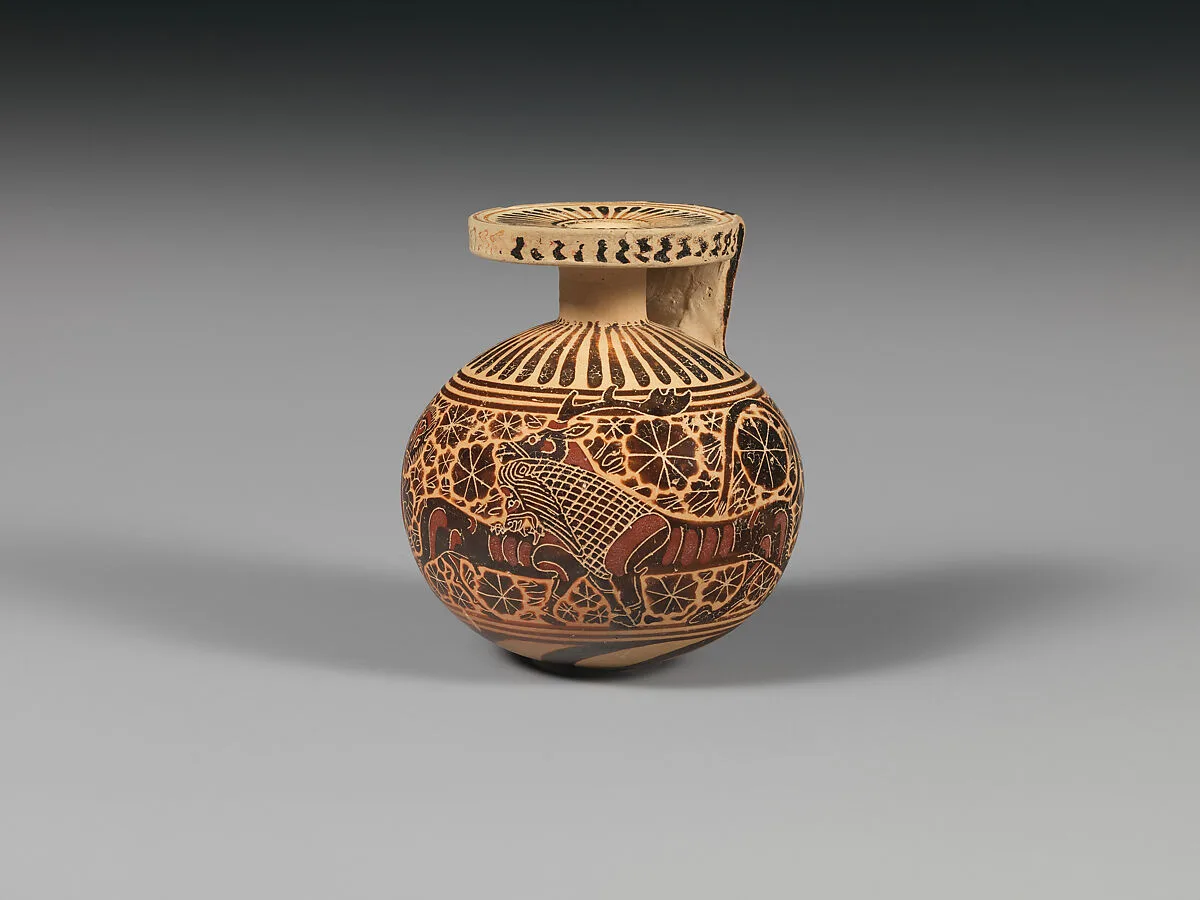 Terracotta aryballos (perfume vase) — Sydney Cluster