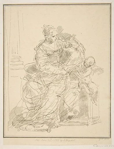 Seated woman with a putto