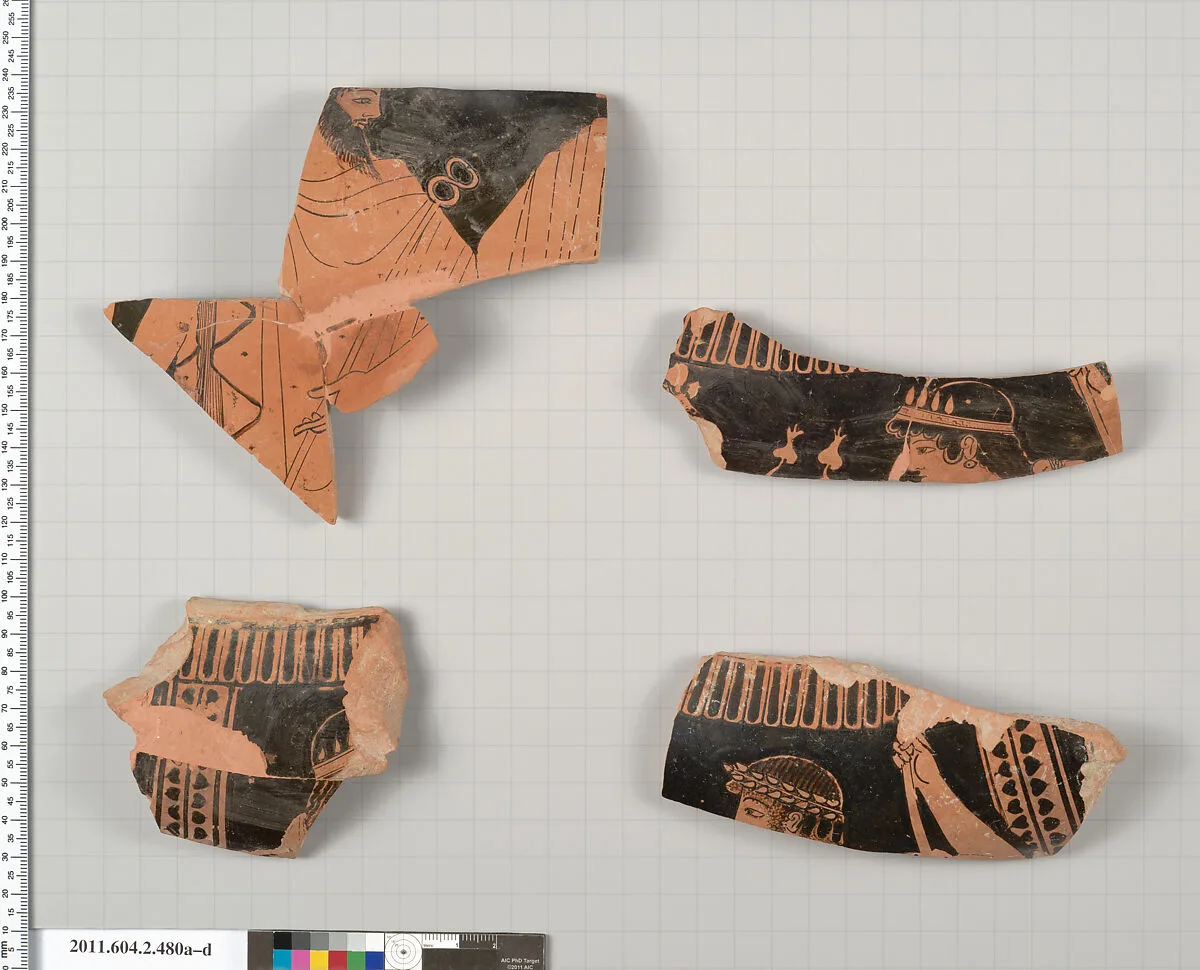 Terracotta fragments of a column-krater (bowl for mixing wine and water) — Unknown
