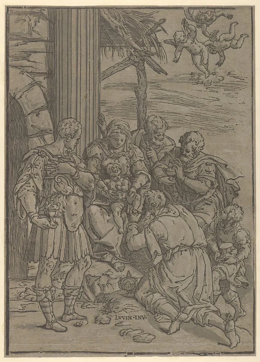 The Adoration of the Magi — Andrea Andreani|Aurelio Luini