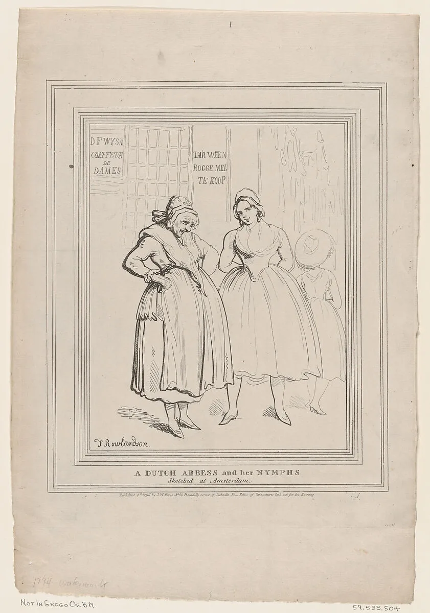 A Dutch Abbess and her Nymphs — Thomas Rowlandson|S. W. Fores