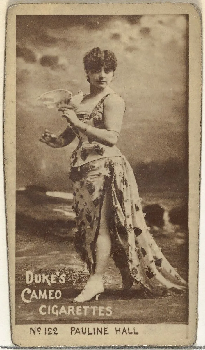 Card Number 122, Pauline Hall, from the Actors and Actresses series (N145-4) issued by Duke Sons & Co. to promote Cameo Cigarettes — W. Duke, Sons & Co.