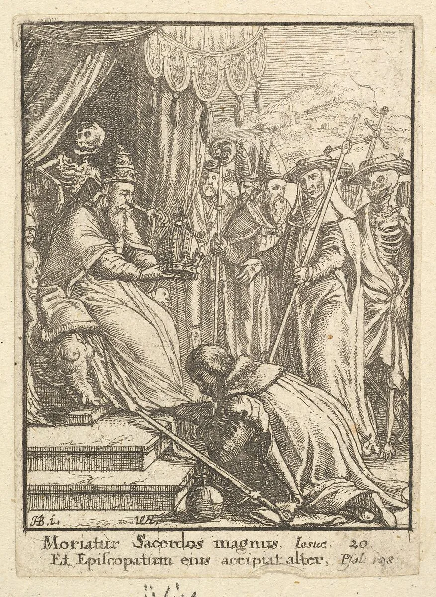 The Pope, from the Dance of Death — Wenceslaus Hollar|Hans Holbein the Younger